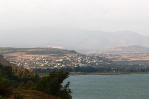 Lake Kinneret is een zoetwatermeer in het noordoosten van Israël. foto