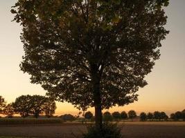 zonsondergang in het duitse münsterland foto