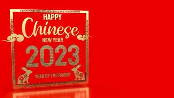 het Chinese Nieuwjaar 2023 jaar van het konijn 3D-rendering foto