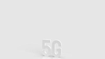 de 5g op een witte achtergrond voor mobiel of technologie concept 3D-rendering foto