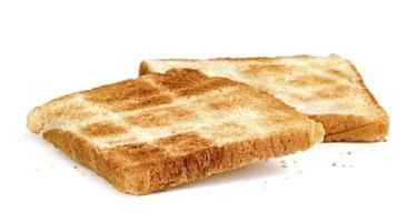 geroosterd sneetje brood geïsoleerd op een witte achtergrond foto