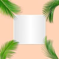 groene palmbladeren patroon voor natuur concept, tropisch blad op pastel papier achtergrond foto