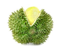 durian fruit geïsoleerd op witte achtergrond foto