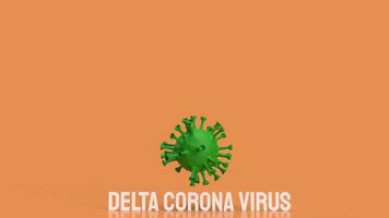 het delta corona virus voor medische of sci concept 3D-rendering. foto