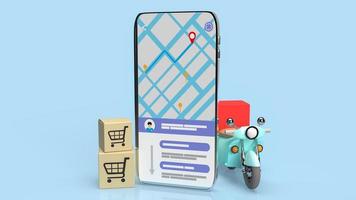 de mobiele applicatie voor levering bedrijfsconcept 3D-rendering foto