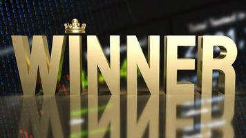 de gouden winnaar op zakelijke achtergrond voor uitdaging concept 3D-rendering foto