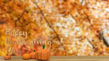 pompoen in de herfstseizoen voor thanksgiving concept 3D-rendering foto
