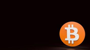 het bitcoin-symbool voor crypto-valuta of bedrijfsconcept 3D-rendering foto