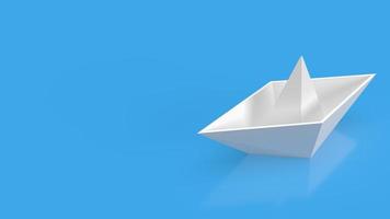 de witte boot op blauwe achtergrond voor bedrijfsconcept 3D-rendering foto