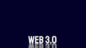 de web 3.0-tekst voor 3D-rendering van het technologieconcept foto