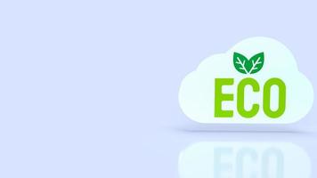 de cloud eco voor ecologie concept 3D-rendering foto