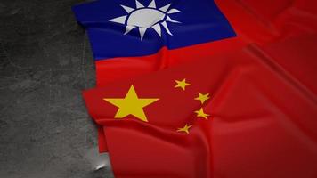 de chinese en taiwan vlag voor zaken of document concept 3D-rendering foto