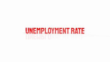 het rode werkloosheidspercentage op witte achtergrond 3D-rendering foto