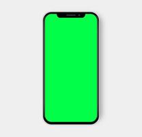 groen scherm realistische notch display smartphone pictogram illustratie technologie foto