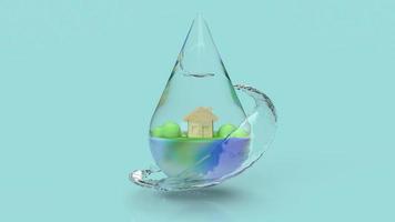 de waterdruppel voor wereldwaterdag voor vakantie-inhoud 3D-rendering. foto