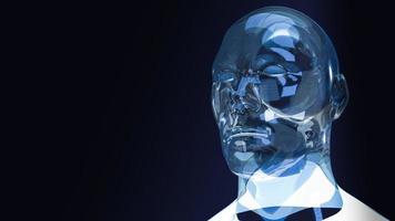 de robotkop voor sci en technologie of machine learning-inhoud 3D-rendering foto