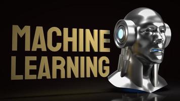 de robotkop voor sci en technologie of machine learning-inhoud 3D-rendering foto