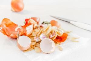 biologisch koken voedselafval klaar om te composteren foto