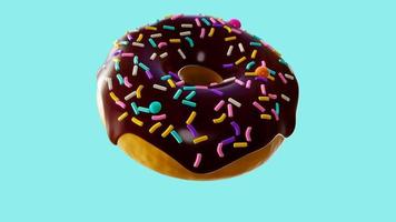 3d chocolade donut met hagelslag foto