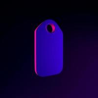 neon hang labelpictogram. 3D-rendering ui ux interface-element. donker gloeiend symbool. foto