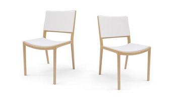 moderne design stoel geïsoleerd op een witte achtergrond, meubels set. 3D render foto