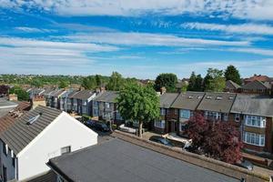 luchtfoto hoge hoekbeelden van woonstraten van de stad Luton, Engeland, VK foto