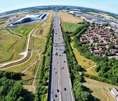 hoge hoek beelden en panoramisch luchtlandschap stadsgezicht uitzicht op engeland groot-brittannië foto