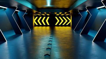 3D-rendering neon gloed sci fi futuristische achtergrond ruimteschip abstract foto