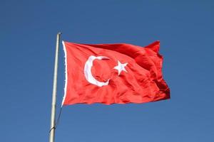 rode en witte Turkse vlag foto