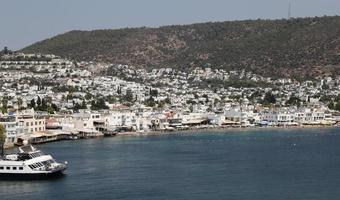 Bodrum stad in de Egeïsche kust van Mugla, Turkije foto