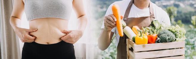 jonge gezonde vrouw met fruit. foto