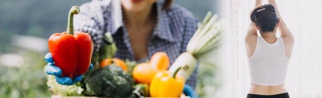 jonge gezonde vrouw met fruit. foto