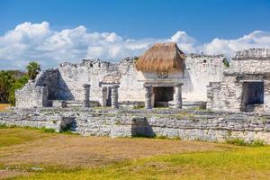 groot paleis 25, Maya-ruïnes in Tulum, Riviera Maya, Yucatan, Caribische Zee, Mexico foto