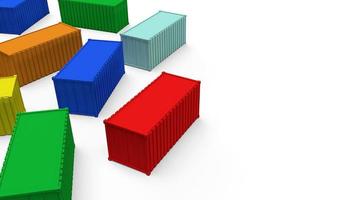 container op witte achtergrond voor verzending concept 3D-rendering. foto