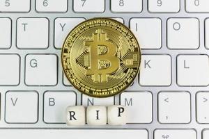 de cryptocurrency einde van bitcoin zakelijke inhoud afbeelding close-up. foto