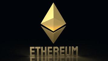 ethereum munt symbool cryptocurrency 3D-rendering foto