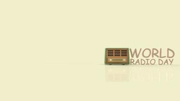 de retro-radio voor 3D-weergave van de inhoud van de wereldradiodag. foto