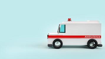 ambulance auto 3D-rendering voor inhoud van de gezondheidszorg. foto