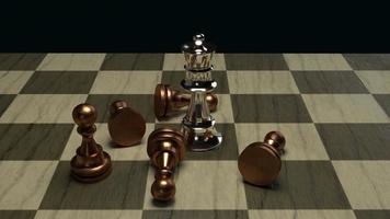 schaakspel 3D-rendering abstract idee voor zakelijke inhoud. foto