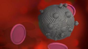 het virus in donkere toon 3D-rendering voor geneeskunde en gezondheidszorg inhoud. foto