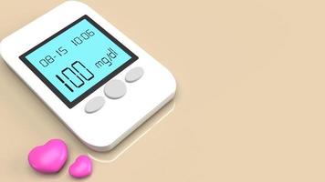 bloedglucosemeter om diabetes te testen op medische inhoud 3D-rendering. foto