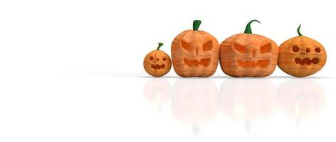 jack o lantern op witte achtergrond voor halloween inhoud 3D-rendering. foto