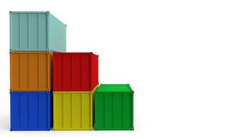 container op witte achtergrond voor verzending concept 3D-rendering. foto