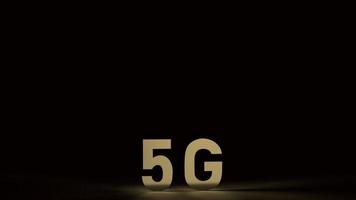 het 5g goud in de donkere 3D-weergave voor technologische inhoud. foto