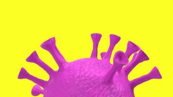 virus op gele achtergrond voor medische inhoud 3D-rendering foto