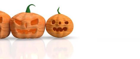 jack o lantern op witte achtergrond voor halloween inhoud 3D-rendering. foto