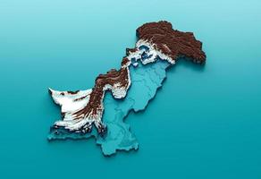 pakistan kaart, pakistan onafhankelijkheidsdag 3d illustratie echte kaart van pakistan