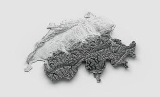 zwitserland kaart vlag gearceerde reliëf kleur hoogte kaart op witte achtergrond 3d illustratie foto