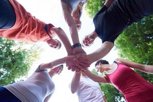 joggen mensen groep veel plezier foto