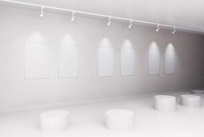 lege kamer interieur met wit canvas in de galerij. foto